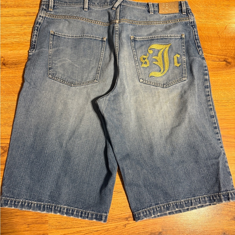 VTG Y2K Sean John Loose Baggy Denim Shorts Hong Kong Sz 40